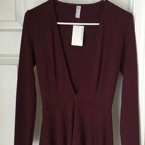 Deep plunging V-neck cocktail dress